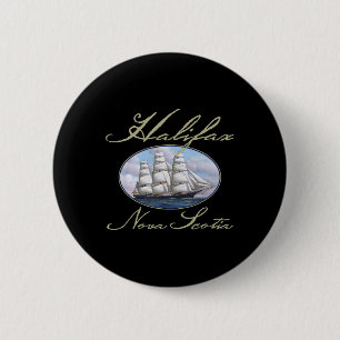 Halifax Nova Scotia Clipper Ship  2 Inch Round Button