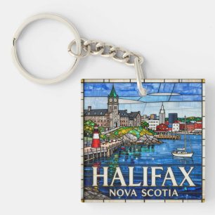 Halifax Nova Scotia Stained Glass Harbour 🌊 Keychain