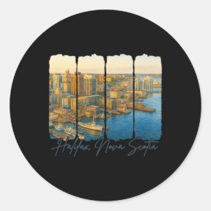 Halifax Nova Scotia Travel Trip Brushstroke Halifa Classic Round Sticker
