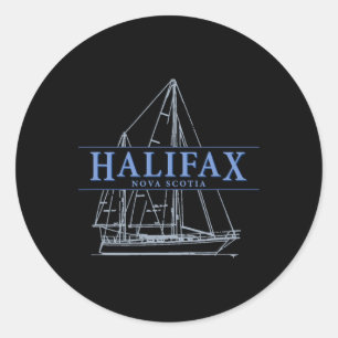 Halifax Nova Scotia Vintage Sailboat Design  Classic Round Sticker