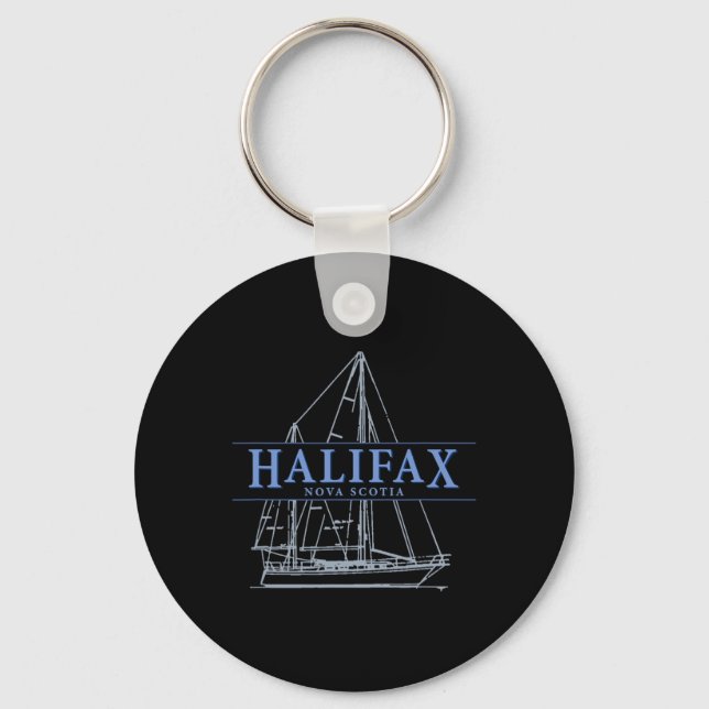 Halifax Nova Scotia Vintage Sailboat Design  Keychain (Front)