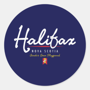 Halifax Script Classic Round Sticker