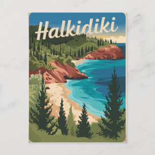 Halkidiki Greece vintage Postcard