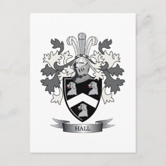 Hall Family Crest Coat of Arms Postcard
