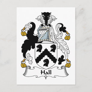 Hall Family Crest Postcard