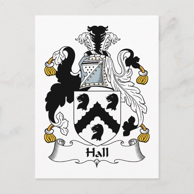 Hall Family Crest Postcard (Front)