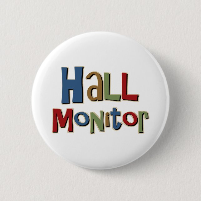Hall Monitor Colourful 2 Inch Round Button (Front)