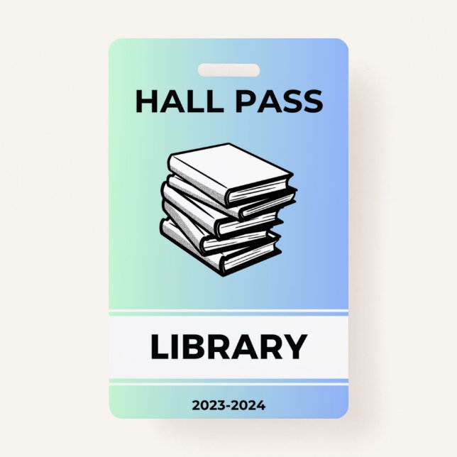 Hall Pass- Library Badge (Front)