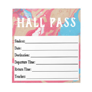 Hall Pass  Notepad