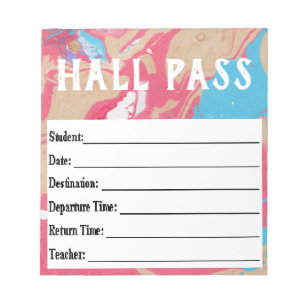 Hall Pass  Notepad