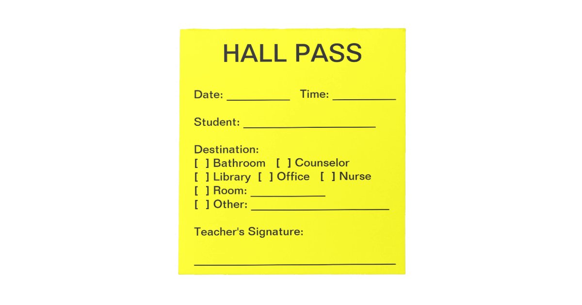 hall-pass-pad-zazzle-ca