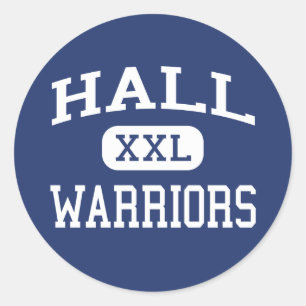 Hall - Warriors - High - West Hartford Connecticut Classic Round Sticker
