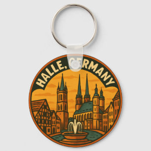 Halle Germany City Spires Keychain