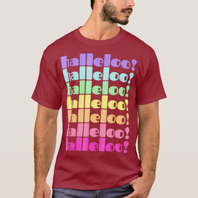 Halleloo Rainbow Pastel Aesthetic Pride Retro T-Shirt (Front)