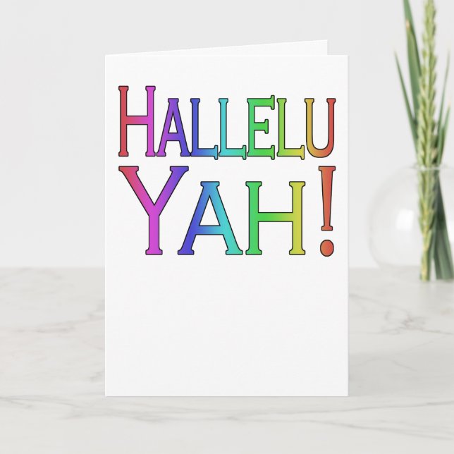 Hallelu Yah! (rainbow) easter card (Front)