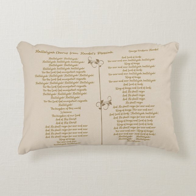 Hallelujah Chorus from Handel's Messiah Goldtone Accent Pillow (Front)