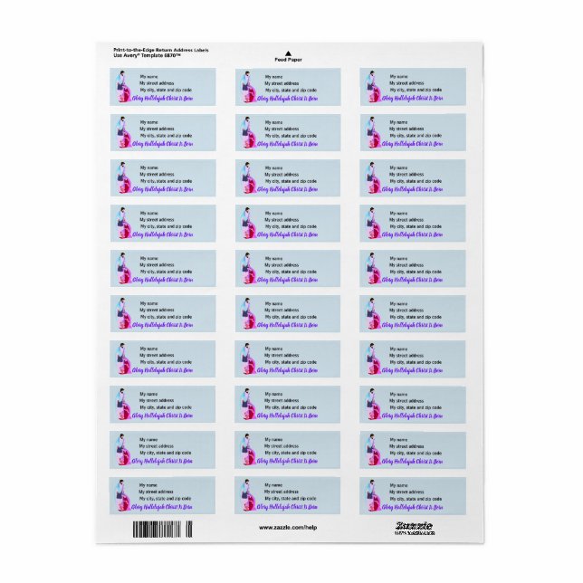 Hallelujah Christ is Born Christmas Return Address (Full Sheet)