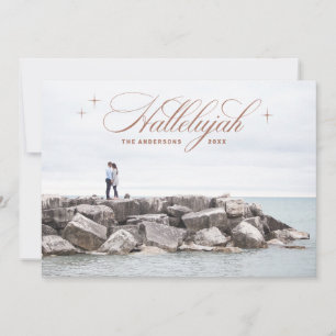 Hallelujah Christmas   Elegant Christian Photo Holiday Card