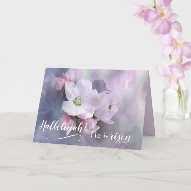 Hallelujah Il est ressuscité | Luc 24:6 Carte de P (Orchidée)
