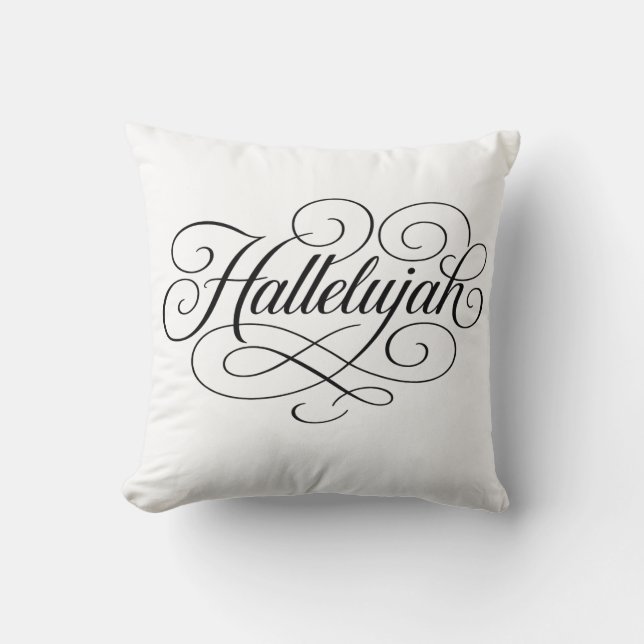 Hallelujah Monogram Throw Pillow (Front)