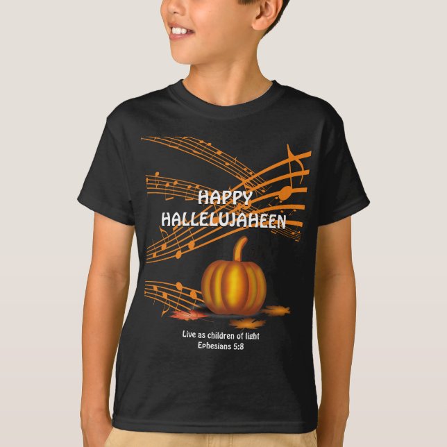 HALLELUJAHEEN | Pumpkin | Christian Halloween T-Shirt (Front)
