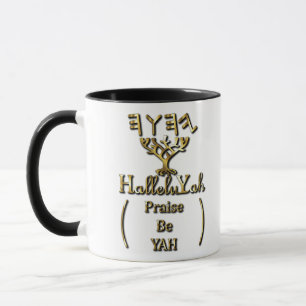 HalleluYah Praise Be YAH Gold Mug