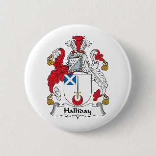 Halliday Family Crest 2 Inch Round Button