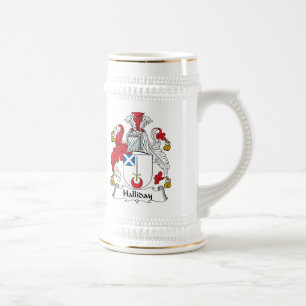 Halliday Family Crest Beer Stein