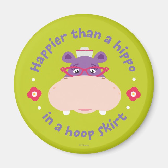Hallie -Happier Than a Hippo in a Hoop Skirt Magnet (Front)