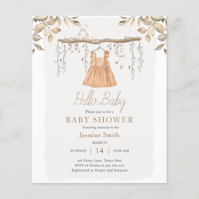 Hallo Baby Boho Clothes Girl Bohemian Baby Shower (Front)