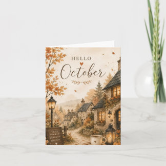 Hallo Octoberday invitation card full autumn colou