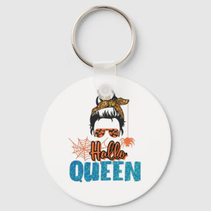 Hallo Queen – Messy Bun Woman with Spider Keychain