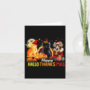 Hallo Thanks Mas Shirt Halloween Cat Love Thanksgi Card