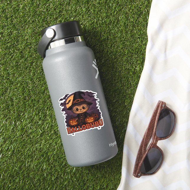 Hallobubu Halloween Cute & Spooky Witch Cat T-Shir (HydroFlask Insitu)