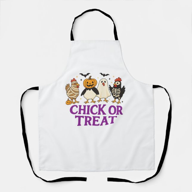 Hallobubu Halloween Cute & Spooky Witch Cat T-Shir Apron (Front)