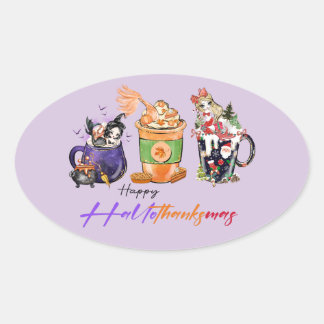 Hallothankmas Sticker with Mermaids