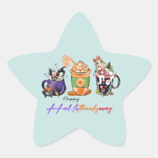 Hallothankmas Sticker with Mermaids