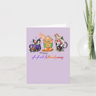 Hallothankmas Sticker with Mermaids Card