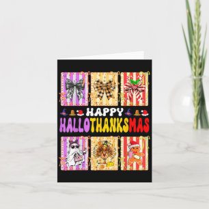 Hallothanksmas Coquette Bow Halloween Thanksgiving Card