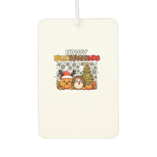 HalloThanksMas Funny Cute Halloween Thanksgiving C Air Freshener
