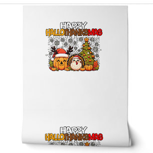 HalloThanksMas Funny Cute Halloween Thanksgiving C Wallpaper