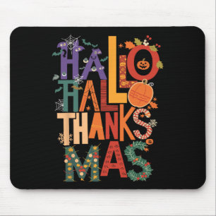 Hallothanksmas Funny Halloween Thanksgiving Christ Mouse Pad