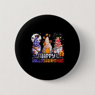 Hallothanksmas Gnomes Halloween Thanksgiving Chris 2 Inch Round Button