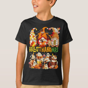 Hallothanksmas Gnomes Halloween Thanksgiving Chris T-Shirt