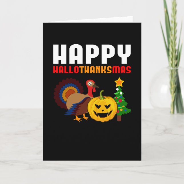 Hallothanksmas Halloween Christmas Gift Card (Front)