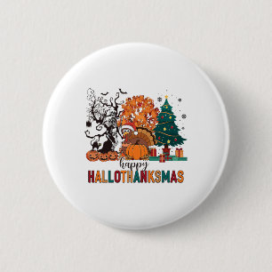 Hallothanksmas Halloween Costume Thanksgiving Xmas 2 Inch Round Button