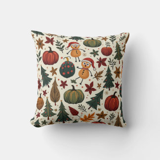 hallothanksmas throw pillow