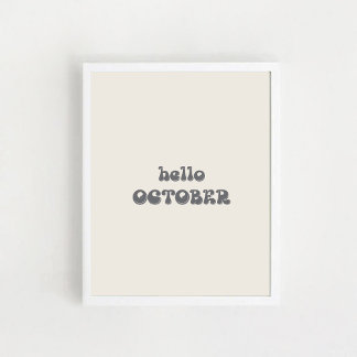  "Hallow October".Halloween Typography Poster