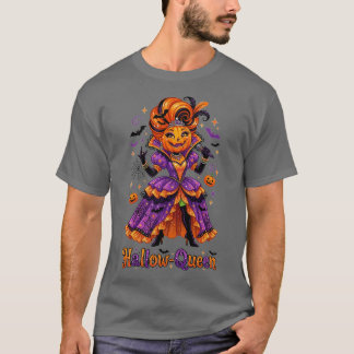 Hallow-Queen Pumpkin Halloween Design T-Shirt