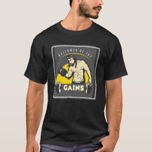 Hallowed Be Thy Gains Muscle Jesus Weight Lifting T-Shirt